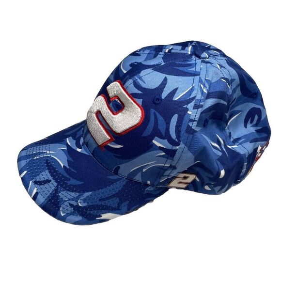 Rusty Wallace #2 Cap Hat Chase Authentics Blue Camo One Size Fits Most - Picture 2 of 8